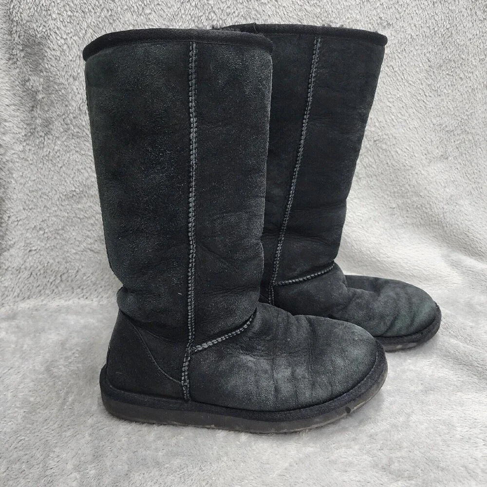 UGG #5815 Australia Classic Tall Black Suede Warm Winter Boots Women's Shoes 7